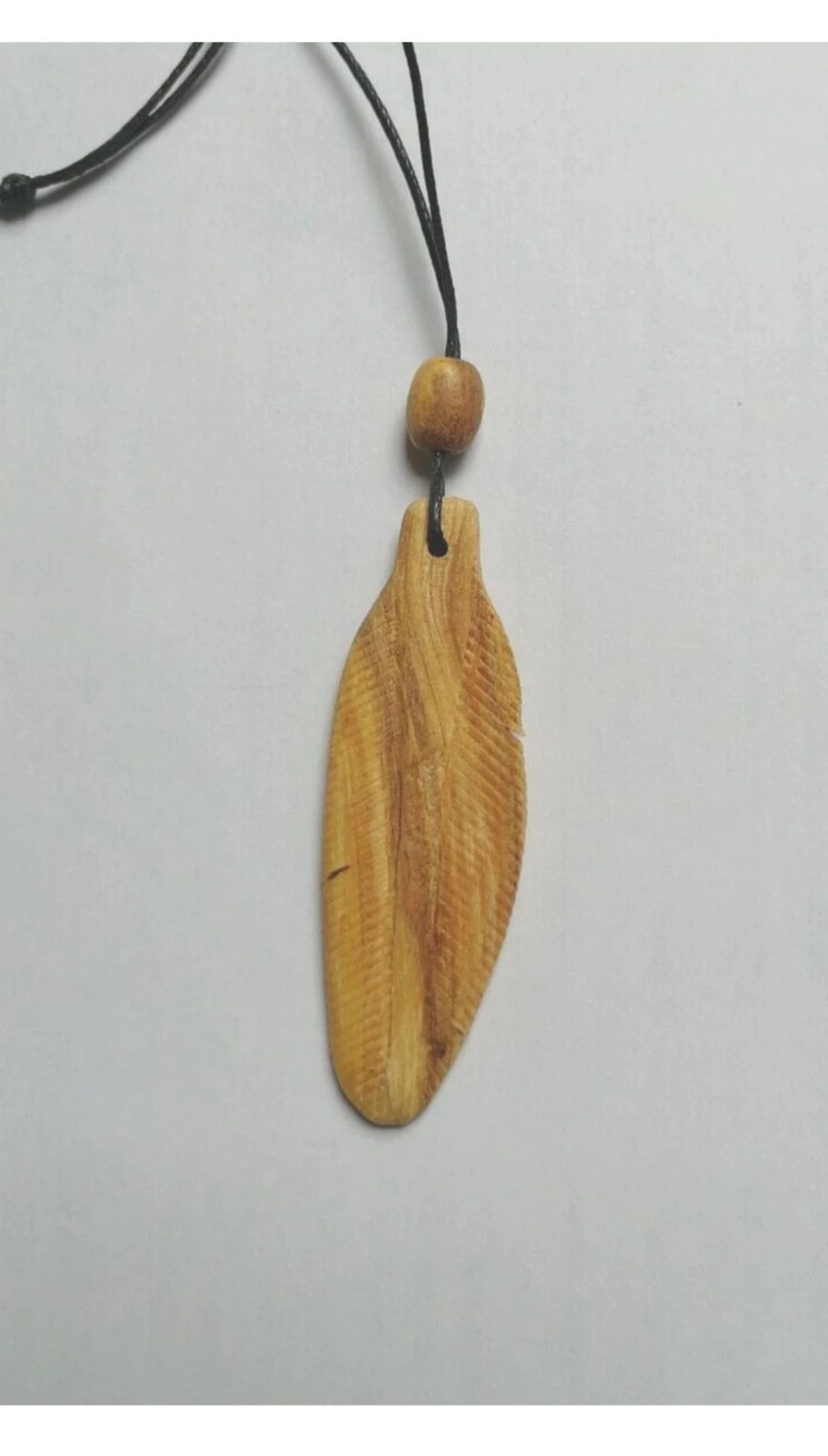 Halsketting in veervorm hoog 6 cm palo santo met koord in verstelbare maat 38 - 70 cm – photo 2